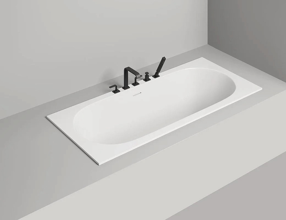 Ванна из искусственного камня Salini Ornella Axis Kit S-Stone 180x80 см, встраиваемая, матовая белая