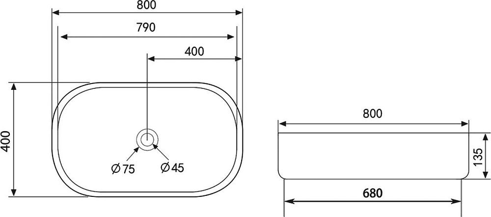 Накладная раковина Abber Bequem AC2110MW белая