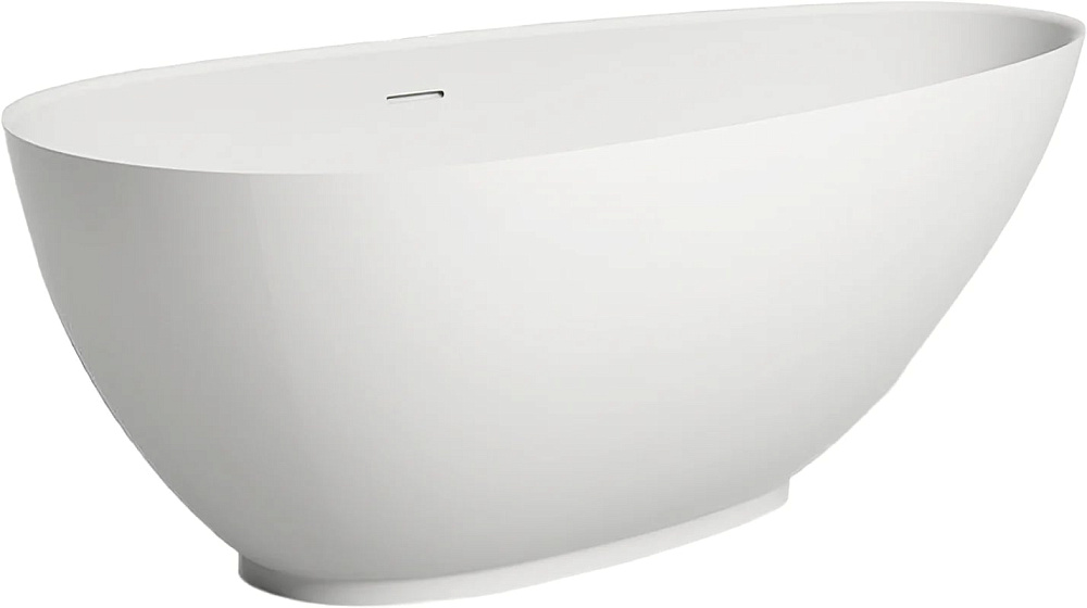Ванна из искусственного камня Salini Paola 170x85 см, отдельностоящая, матовая белая, овальная, со с