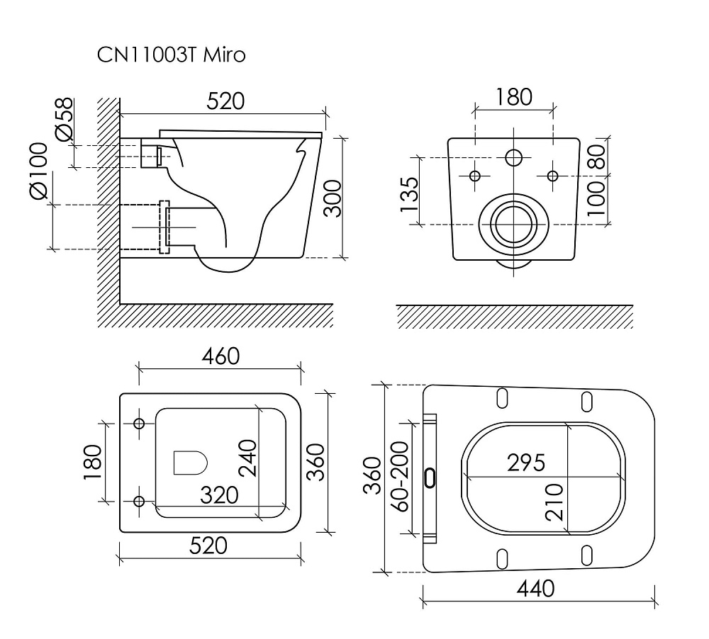 Унитаз подвесной Ceramicanova Miro CN11003T