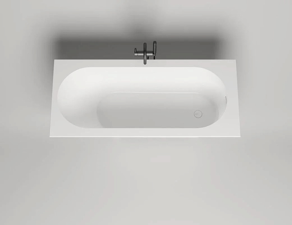 Ванна из искусственного камня Salini Ornella Kit 180x80 см, встраиваемая, белая, на ножках, со сливо