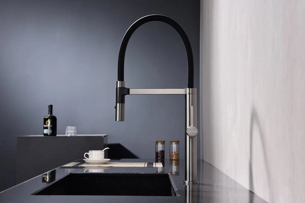 Смеситель для кухни Paulmark Leader Le214101-B с гибким изливом, беретта