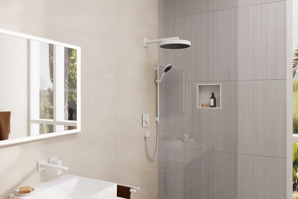 Кронштейн для верхнего душа Hansgrohe Square 27694700 38,9 см, матовый белый