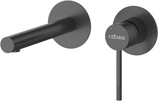 Смеситель для раковины Cezares Relax RELAX-BLI2-2-NOP-W0 С ВНУТРЕННЕЙ ЧАСТЬЮ, матовый черный