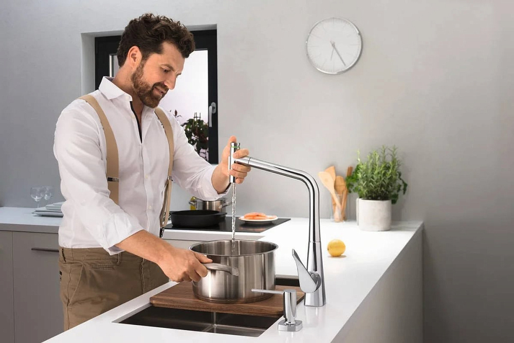 Смеситель для кухни Hansgrohe Metris Select M71 73816000 хром