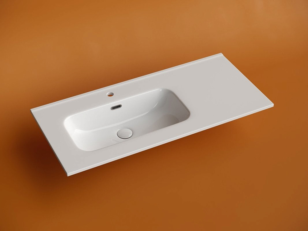 Мебельная раковина Ceramicanova Element прямоугольная 101 см с чашей слева с отверстием по