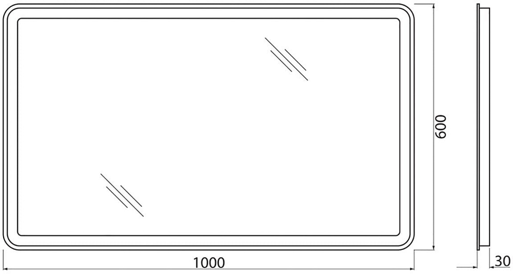 Зеркало BelBagno SPC-MAR-1000-600-LED-BTN