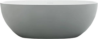 Ванна из искусственного камня Abber Stein AS9624-1.5 150x70 см, отдельностоящая, матовая белая, овал
