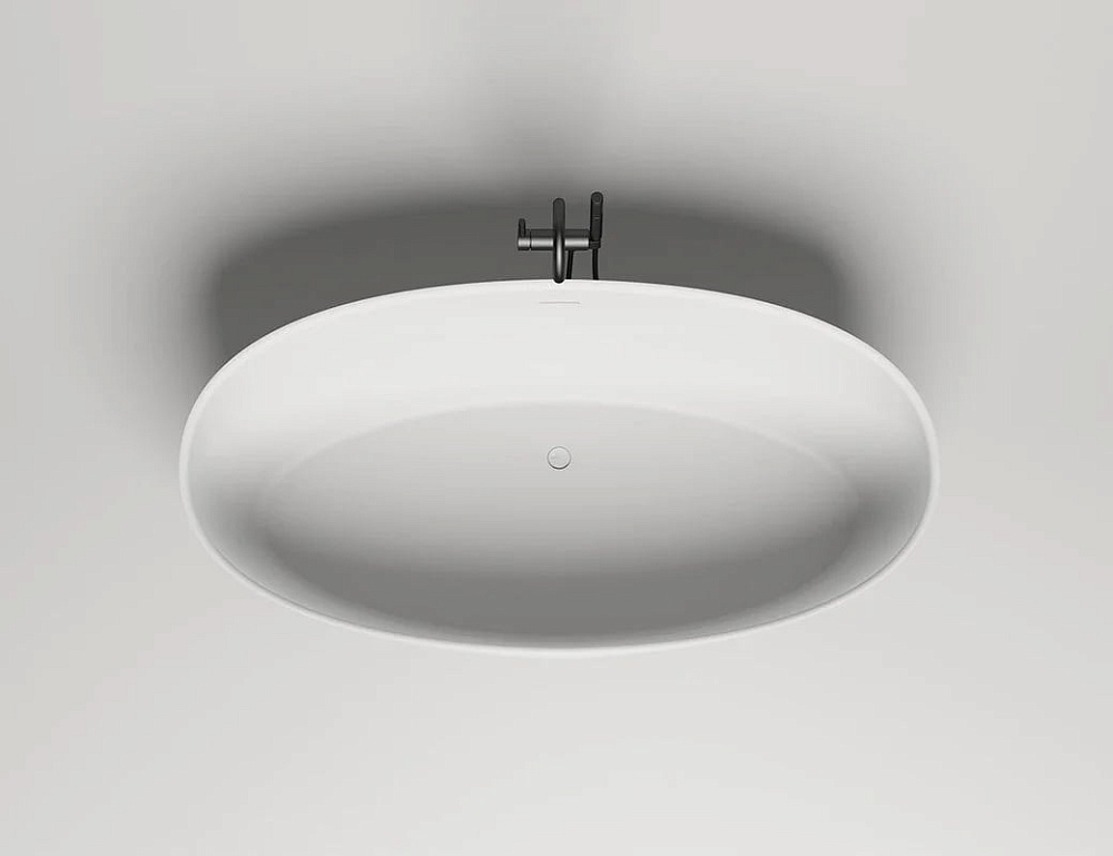 Ванна из искусственного камня Salini Alda S-Sense 160x70 см, отдельностоящая, белая, овальная, со сл