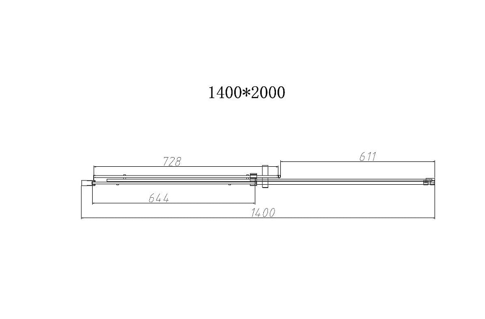 Душевая дверь в нишу Vincea Dice VDS-4D140CLGM 140 см, профиль вороненая сталь, стекло прозрачное