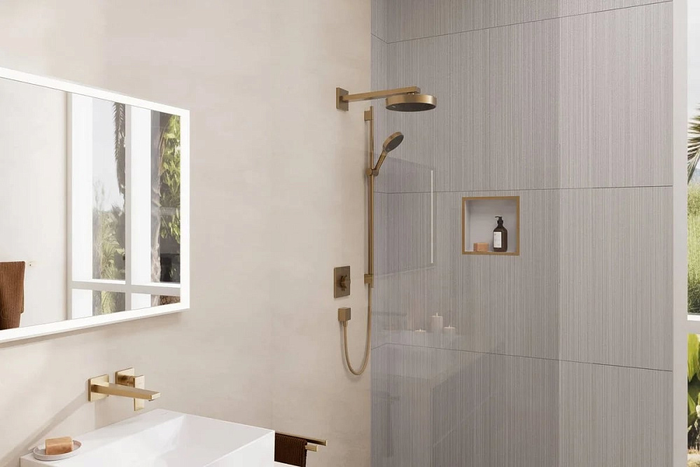 Кронштейн для верхнего душа Hansgrohe Square 27694140 38,9 см, матовая бронза