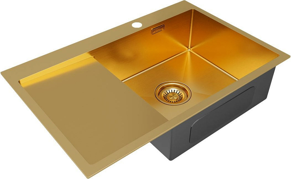 Мойка кухонная Paulmark Velten PM807851-BGR R, золото