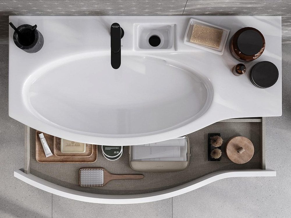 Мебельная раковина KERAMA MARAZZI Riva 100 L, глянцевая белая