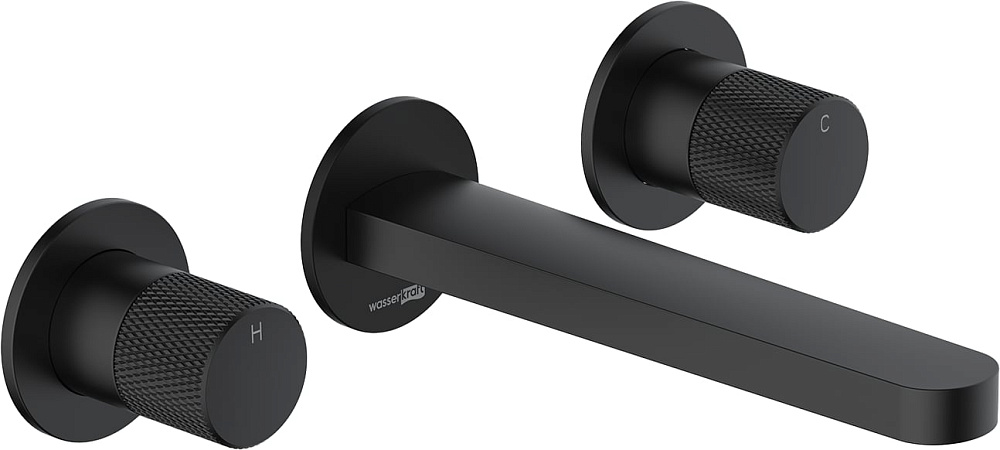 Смеситель для раковины Wasserkraft Fulda 5245 С ВНУТРЕННЕЙ ЧАСТЬЮ, черный soft-touch