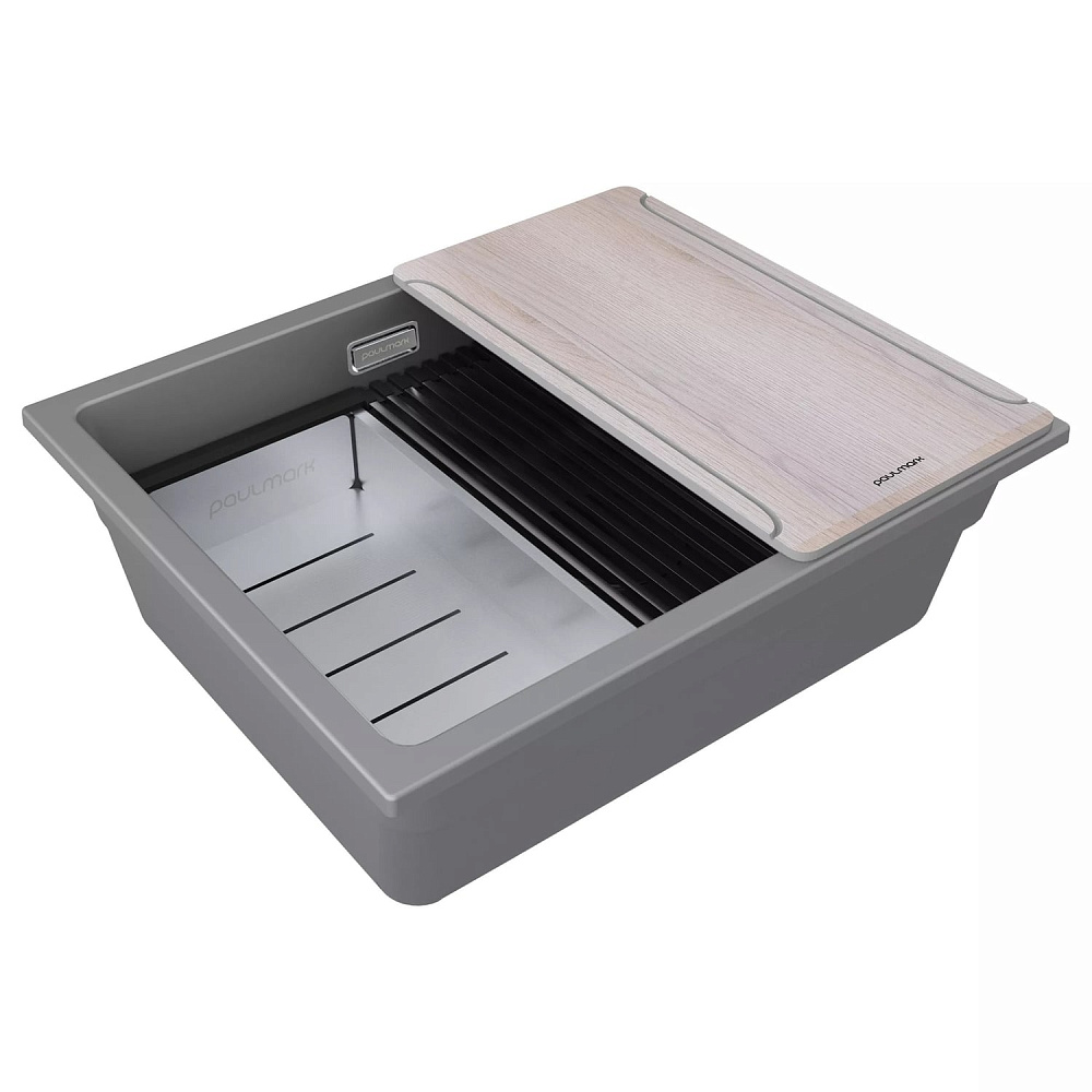 Мойка кухонная Paulmark Lumi-Multi Sink 55 Uni LU-MULTI 55-GRM серый металлик