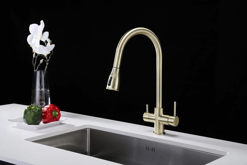 Смеситель для кухни Paulmark Lange 214212-BR, бронза