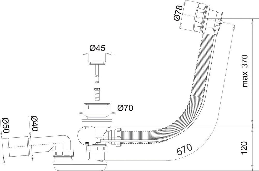 Слив-перелив Vagnerplast V55R, полуавтомат
