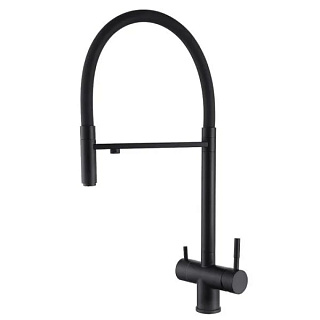 Смеситель для кухни Abber Wasser Kreis AF81141B, с гибким изливом, черный