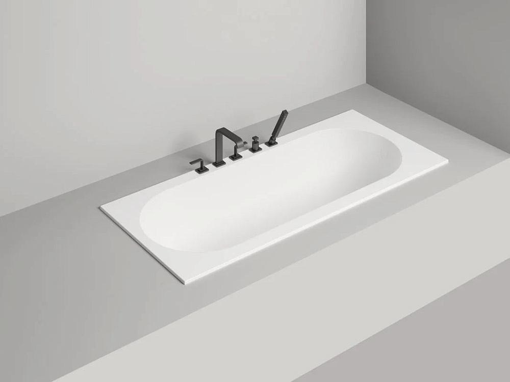 Ванна из искусственного камня Salini Ornella S-Sense 170x70 см, встраиваемая, матовая белая, на ножк