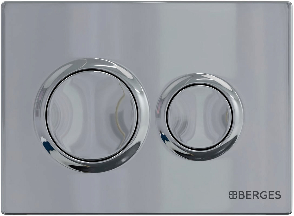 Система инсталляции для унитазов Berges Novum O3, с кнопкой смыва, хром глянец