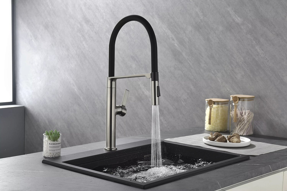 Смеситель для кухни Paulmark BARREL Ba214029-BS нержавеющая сталь