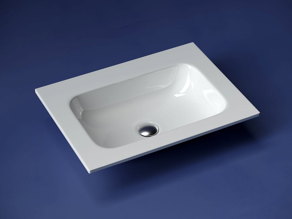 Мебельная раковина Ceramicanova Grace прямоугольная без отверстия под смеситель 61 см CN7011wx