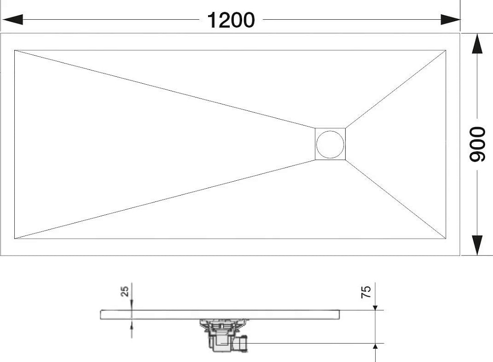 Поддон для душа RGW Stone Tray ST-0129G 90х120