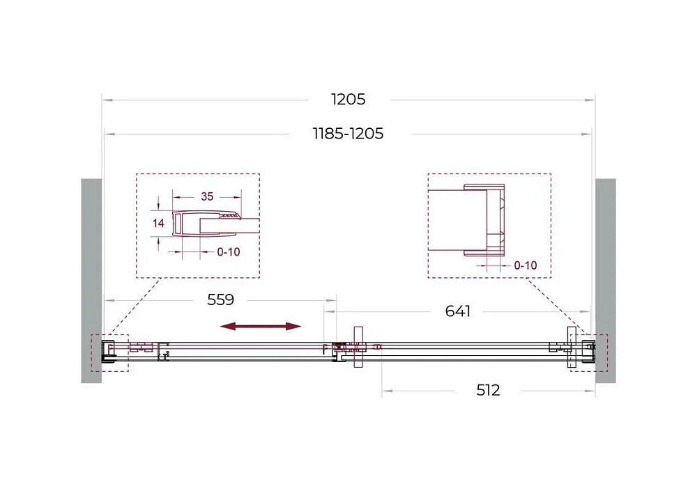 Душевая дверь в нишу BelBagno Soft Close-1 BF-1-120-C-Cr профиль хром