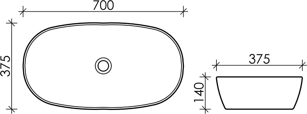 Накладная раковина Ceramicanova Element CN5040
