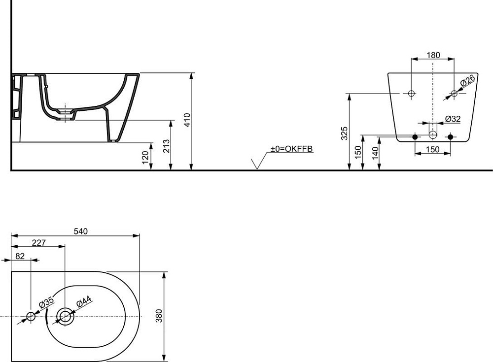 Биде подвесное Toto RP B552E#XW