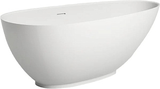Ванна из искусственного камня Salini Paola 170x85 см, отдельностоящая, матовая белая, овальная, со с