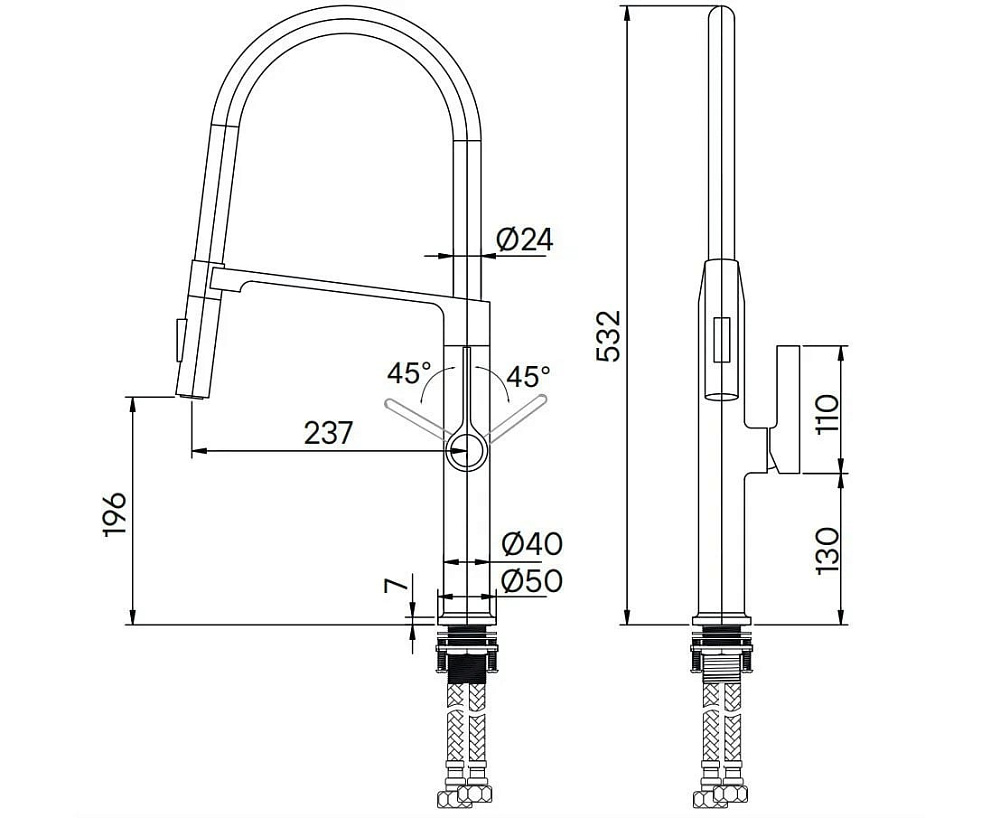 Смеситель для кухни Paulmark BARREL Ba214029-GM, вороненая сталь