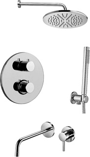 Комплект для ванной Paffoni Light KITLIQ018CR006KING С ВНУТРЕННЕЙ ЧАСТЬЮ, верхний душ 30 см, с термо