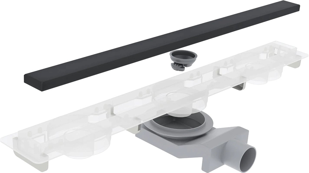 Душевой трап (лоток) Plumberia Selection PSM Modular 120 см, черный матовый