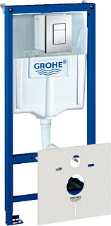 Система инсталляции для унитазов Grohe Rapid SL 38775001, 4 в 1 с кнопкой смыва