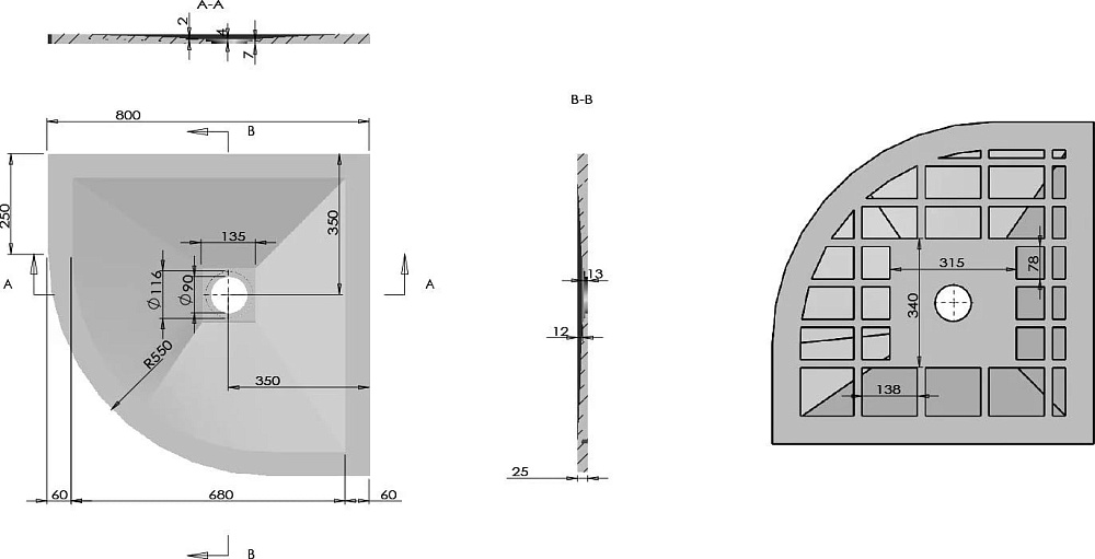 Поддон для душа Vincea VST-4SQ9090W 90x90 белый матовый