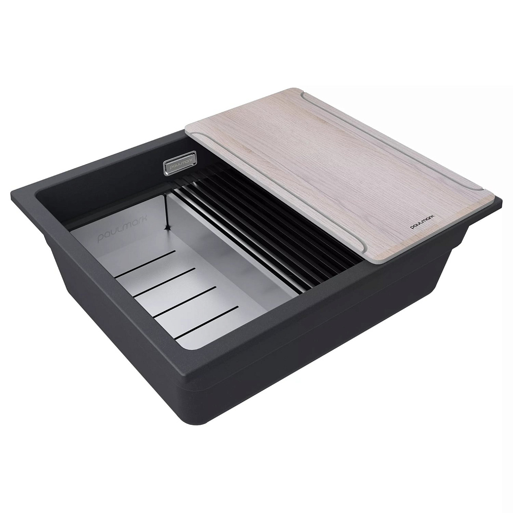 Мойка кухонная Paulmark Lumi-Multi Sink 55 Uni LU-MULTI 55-BLM черный