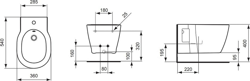 Биде подвесное Ideal Standard Connect E799701