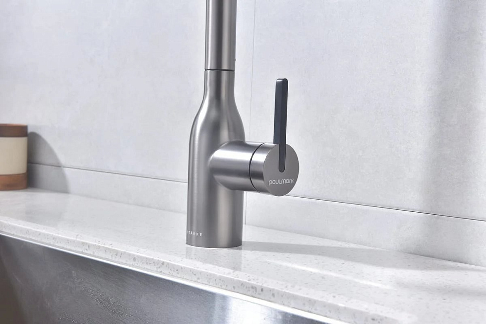 Смеситель для кухни Paulmark Universal Un213880-GM вороненая сталь