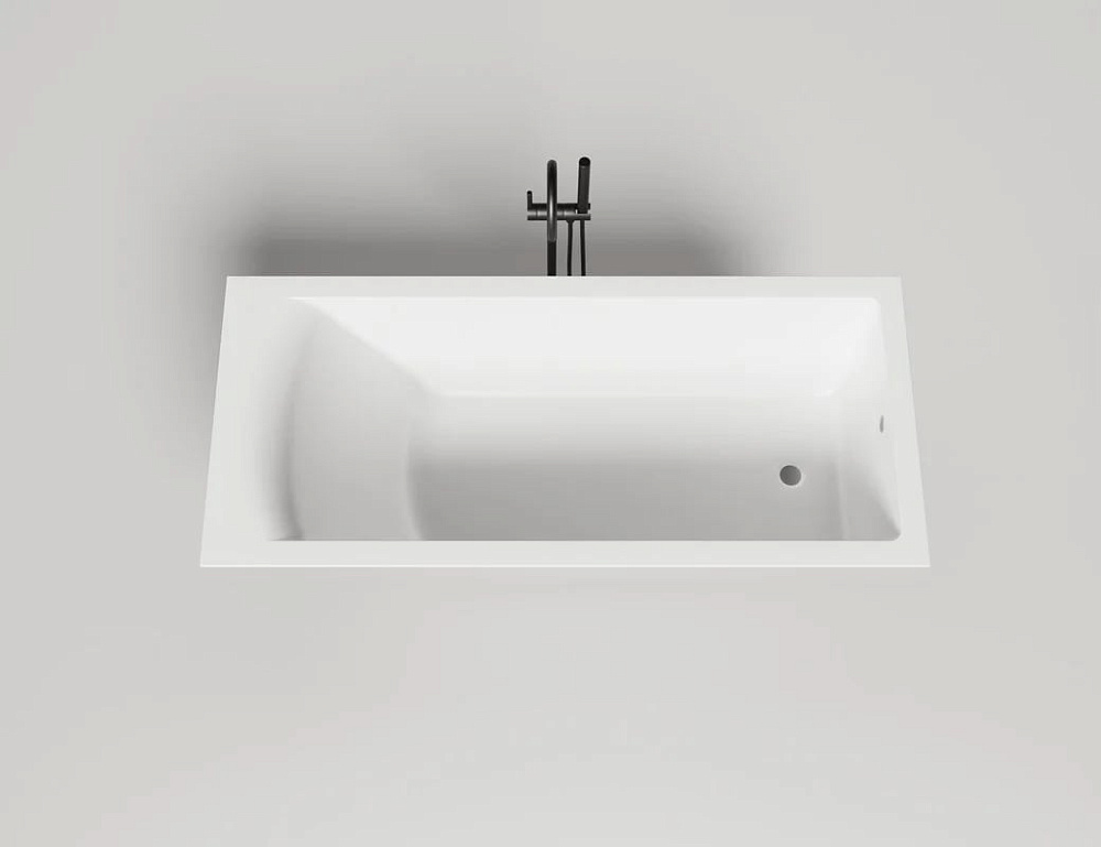 Ванна из искусственного камня Salini Cascata S-Sense 170x75 см, встраиваемая, матовая белая, на ножк