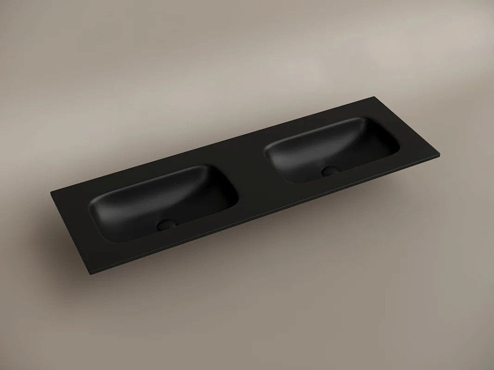 Мебельная раковина Ceramicanova Grace прямоугольная 141см с двумя чашами и отверстиями под смеси
