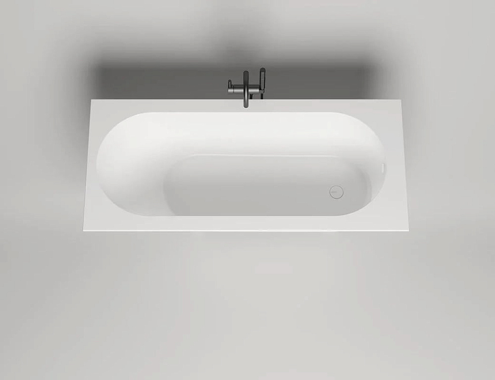 Ванна из искусственного камня Salini Ornella S-Sense 180x80 см, встраиваемая, матовая белая, на ножк