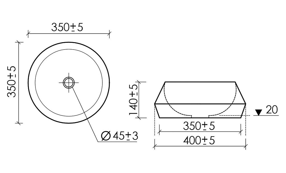 Раковина накладная Ceramicanova Maya круглая 40 см цвет белый матовый CN12004MW