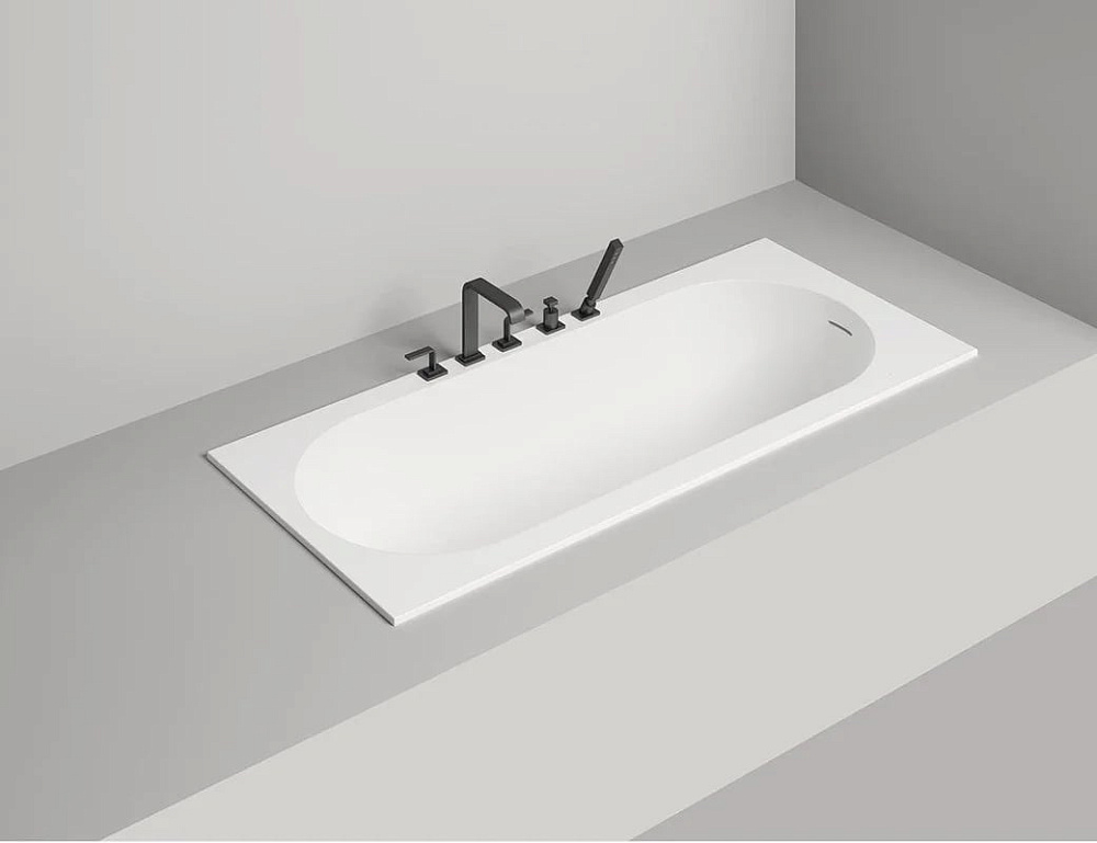 Ванна из искусственного камня Salini Ornella Kit S-Sense 170x75 см, встраиваемая, матовая белая, на 
