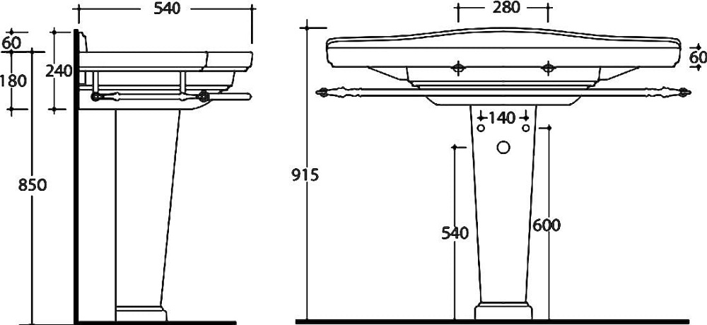 Мебельная раковина Galassia Ethos 8435М 110 см, 1 отверстие