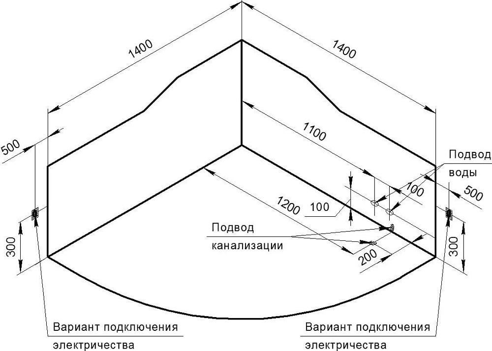 Акриловая ванна Radomir Сорренто 2 140x140 см, 1-01-0-0-1-038