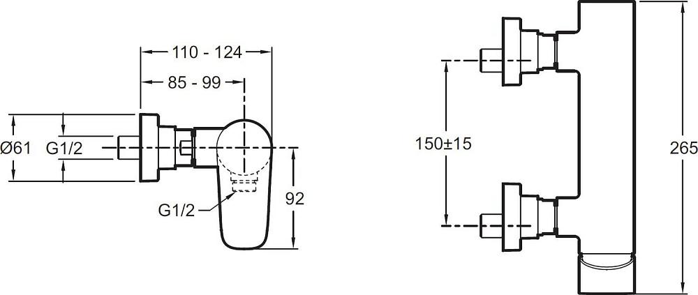 Смеситель для душа Jacob Delafon Aleo E72351-CP