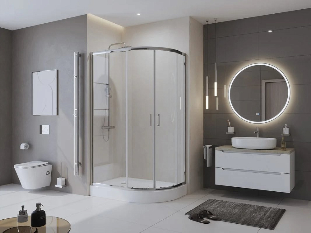 Поддон для душа BelBagno Tray L 100х80 R550 с сифоном