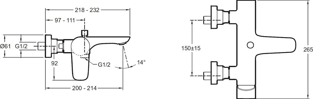 Смеситель для ванны с душем Jacob Delafon Aleo E72282-CP
