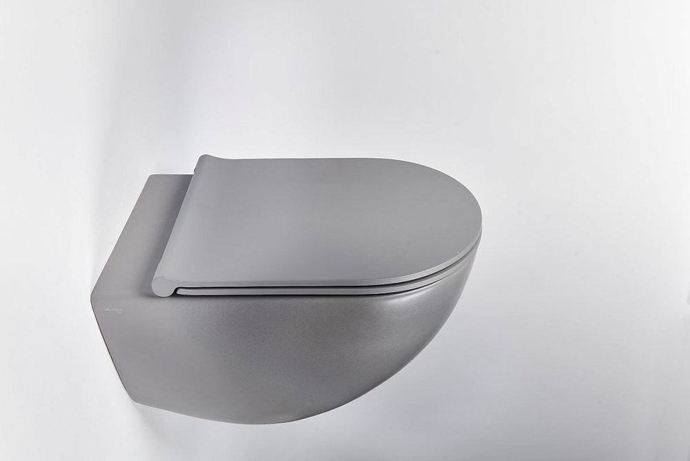 Унитаз подвесной Galassia Dream 7334GM безободковый, с микролифтом, серый матовый